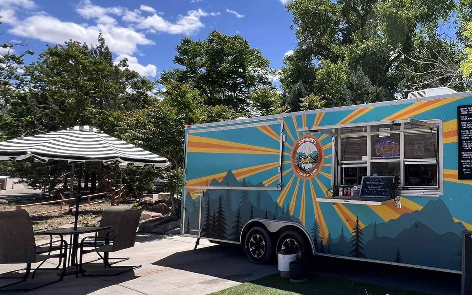 The trailer at Vallecito Lake with the window open